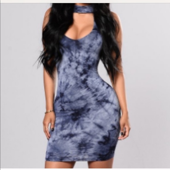 Fashion Nova Dresses & Skirts - Navy Tie-dye Dress